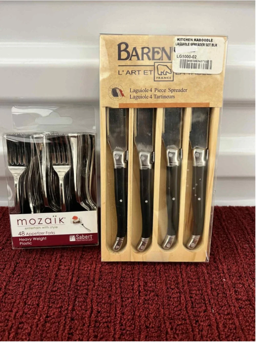 4-Piece Spreader Knife Set & Mozaïk 48 Appetizer Forks New Holiday Kitchen